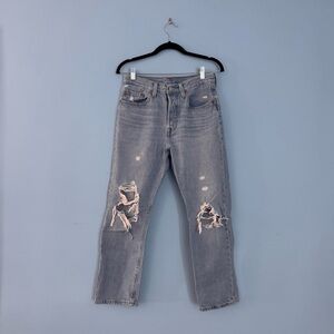 Levi's Light Denim Distressed Straight Leg Jeans